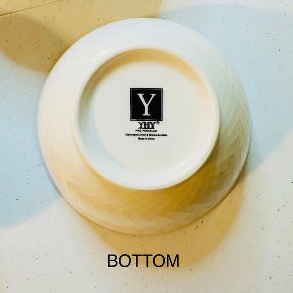 Set Of 4 Porcelain Bowls Blue & White Rice Bowls Tea Bowls Ramen Soup Bowls - Picture 6 of 12